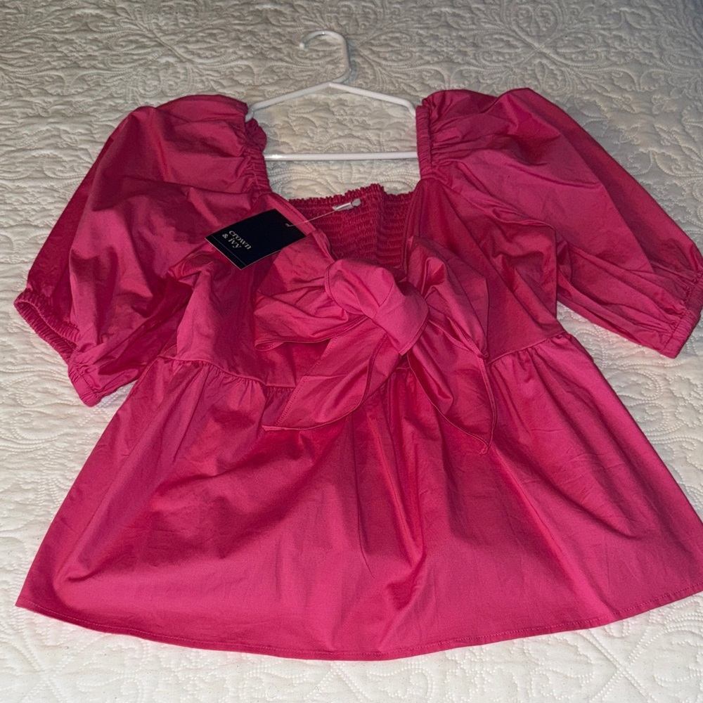 Crown & Ivy Vibrant Pink Top